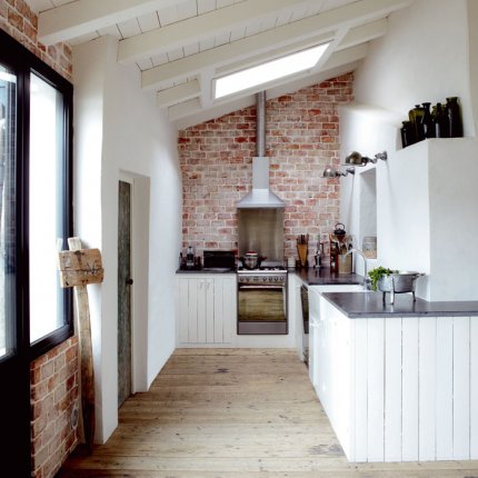 cocina con ladrillos