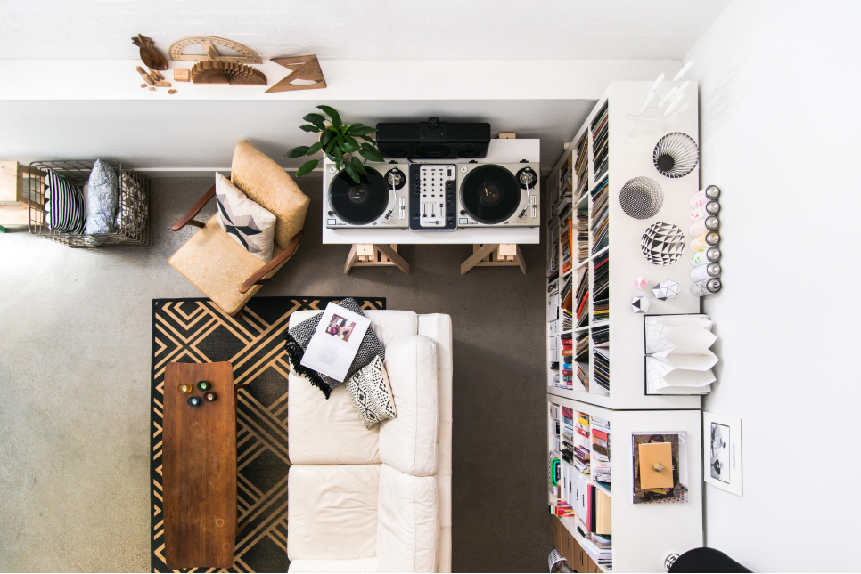 sala con libros | Casa Haus