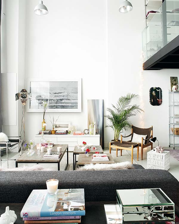 Sala en loft industrial y romántico | Casa Haus