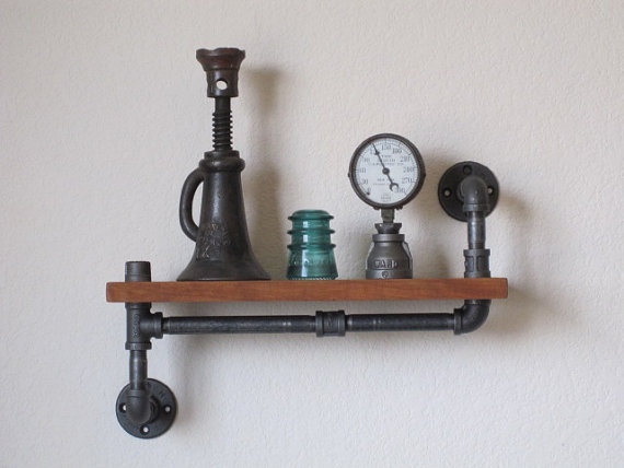Repisa industrial de tubería y madera / Vintage industrial pipe shelf / Casa Haus