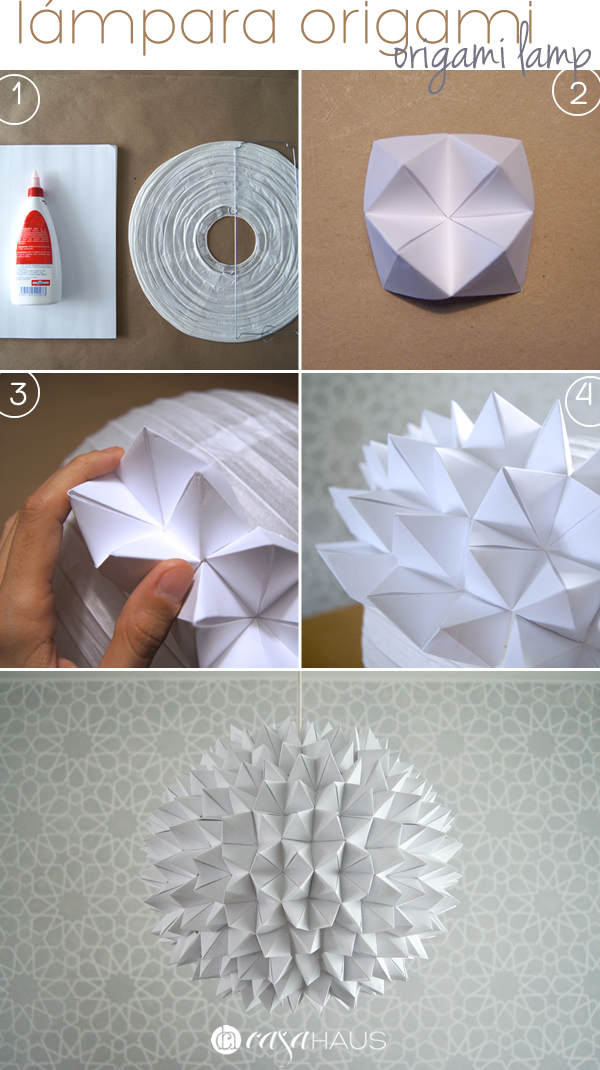 Pasos para lámpara de origami / Origami pendant steps / Casa Haus