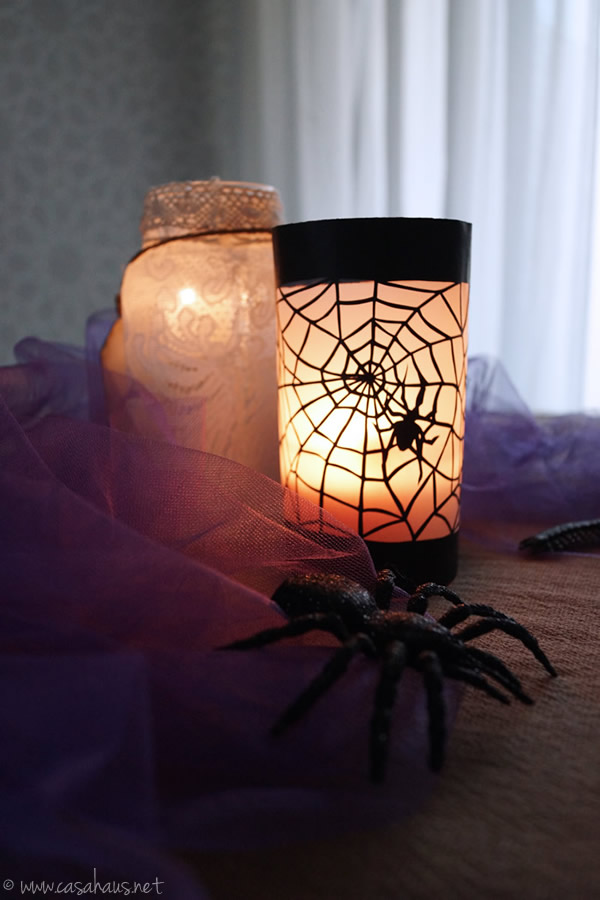 DIY paper lanterns for Halloween // Portavelas de papel para Halloween y Día de Muertos // Casa Haus