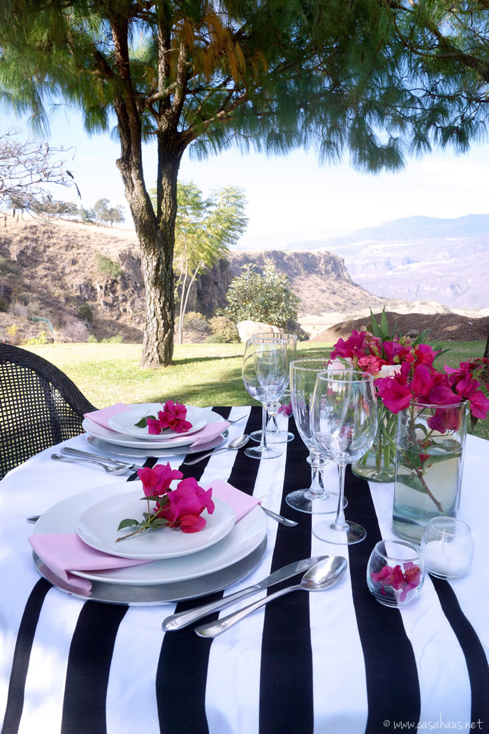 Romantic Spring table setting for two / Una mesa romántica y primaveral por casahaus.net