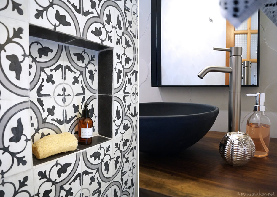 Rustic Industrial powder room to full bathroom reveal / Antes y después: pequeño baño estilo rústico industrial / casahaus.net